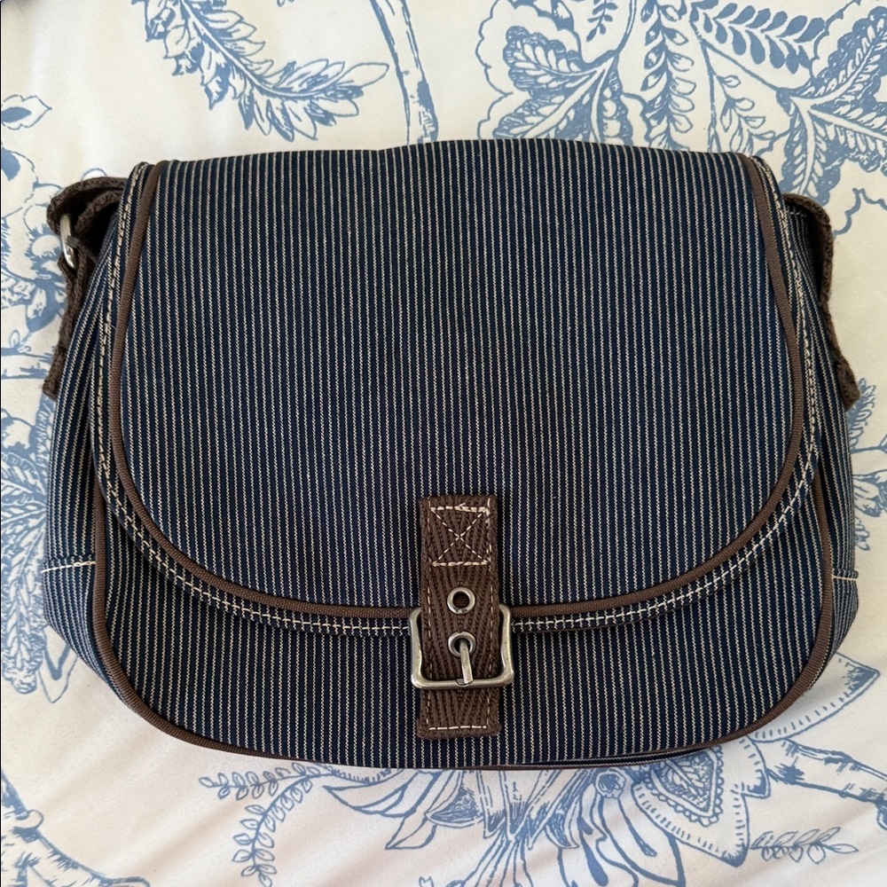Thirty-one Striped Dark Navy and Brown Women's Bag. NWOT